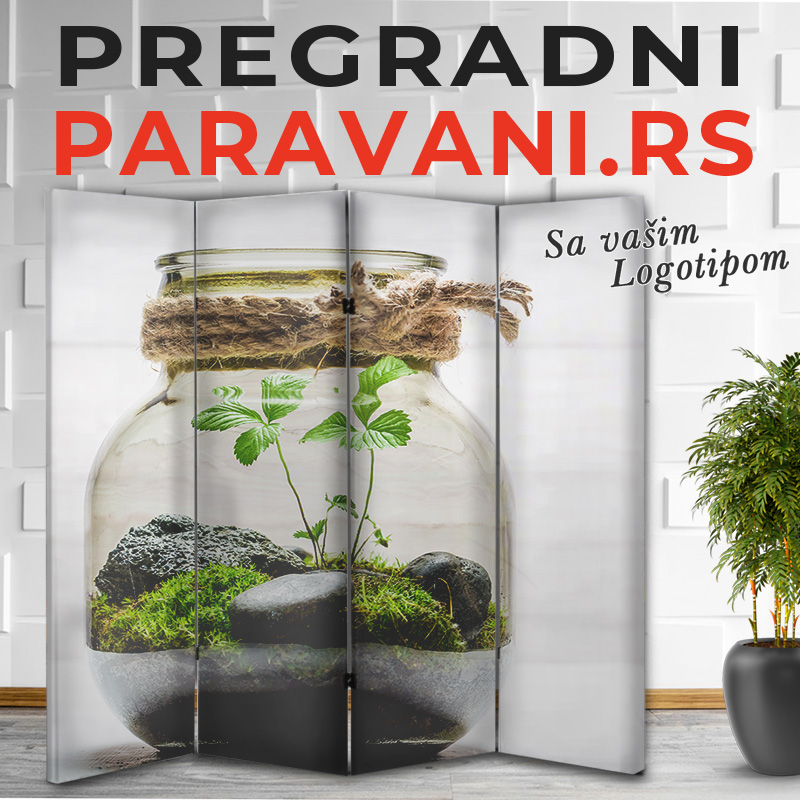 Cvetni pregradni paravan sa dekorativnim motivom