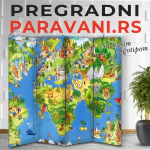Pravan za decije sobe - Mapa sveta 001