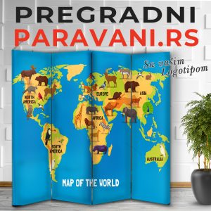 Pravan za decije sobe - Mapa sveta 004